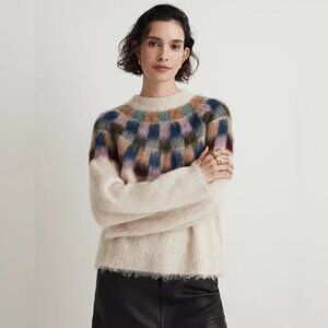 Madewell Brushed Checkerboard Fair Isle Sweater